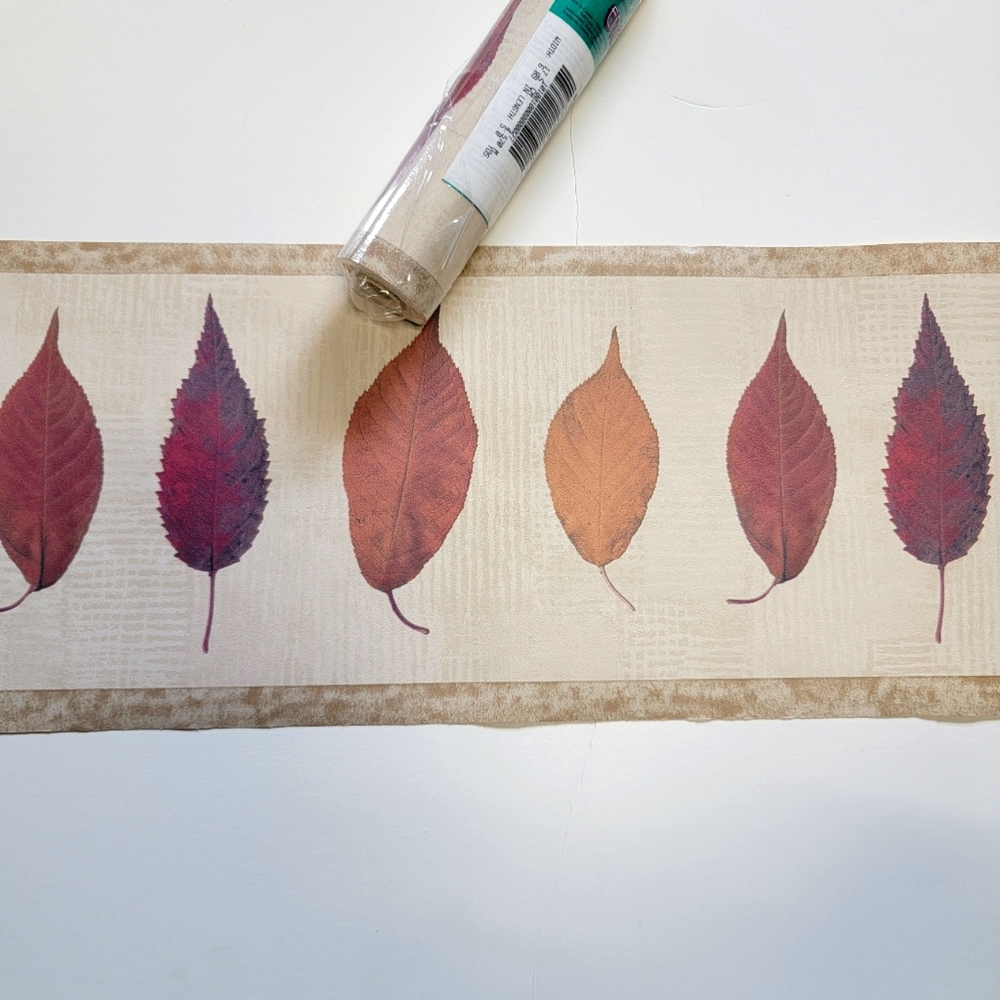 Wallpaper Border Autumn Leaf Patterned